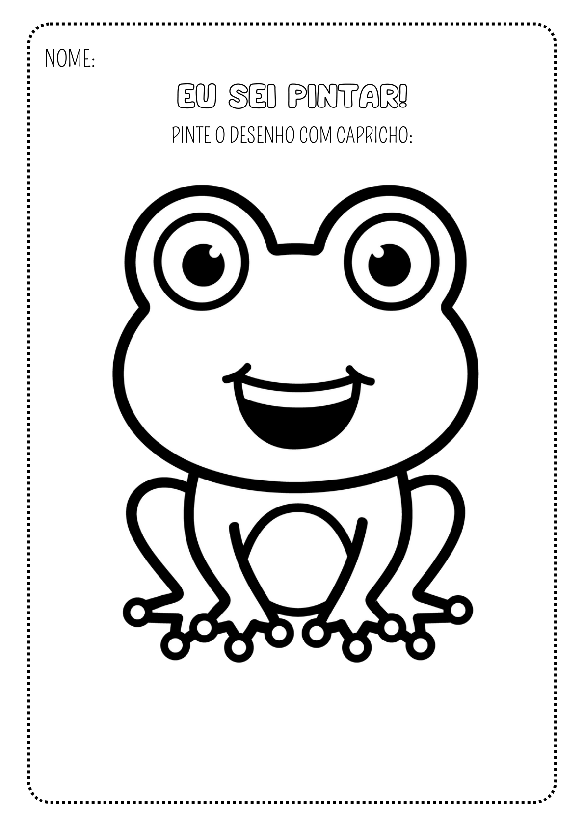 Sapinho sorridente — atividade do Super Kit Vamos Pintar